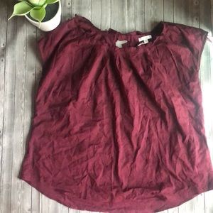 LC Lauren Conrad Pleat Neck Woven Shirt